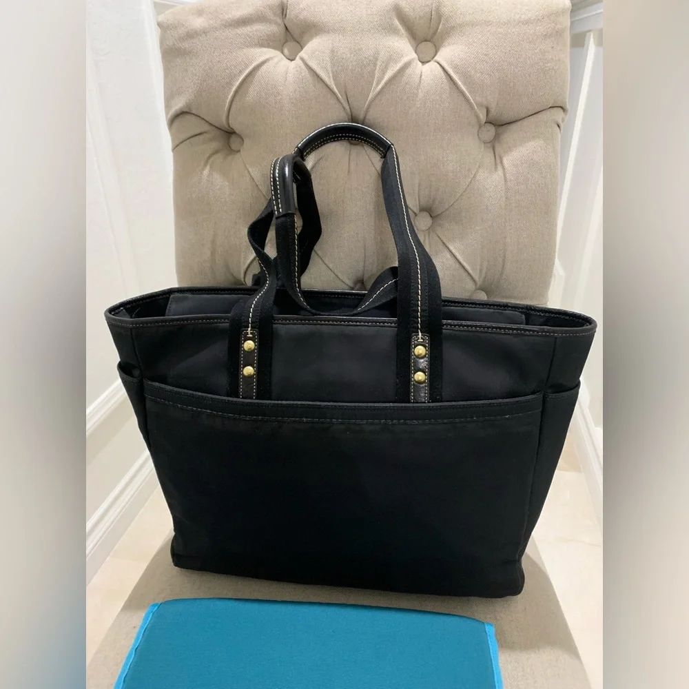 COACH Black Turquoise Nylon Diaper Bag